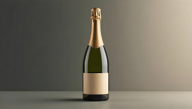 Champagne bottle design mockup