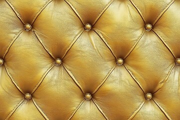 Naklejka premium Luxurious Gold Button Tufted Leather Upholstery Texture
