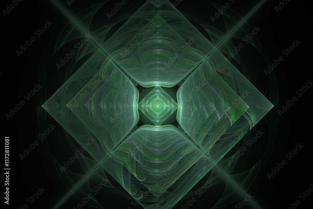 Poster computer generated fractal pattern and shape