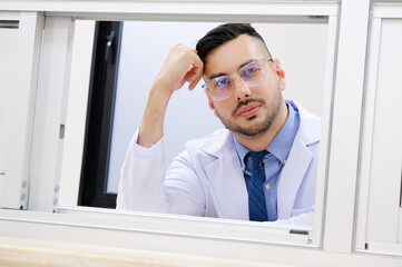 Fototapeta premium Smiling male doctor, medical concept.
