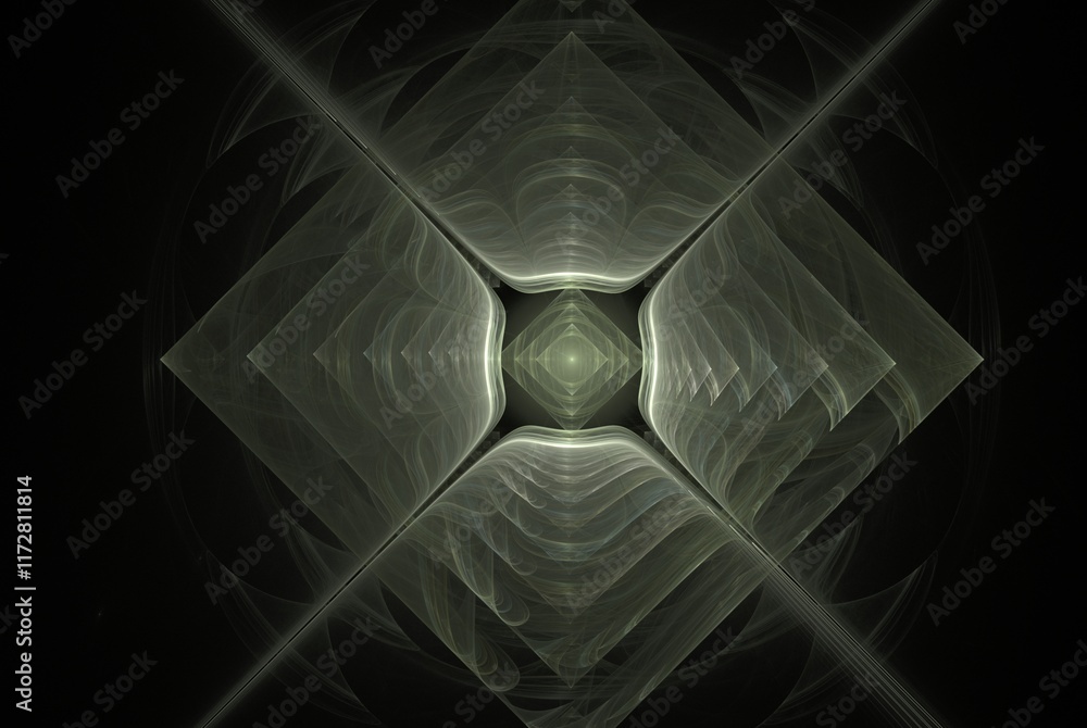 Poster computer generated fractal pattern and shape
