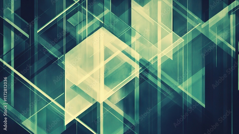 Poster abstract geometric background with layered transparent shapes