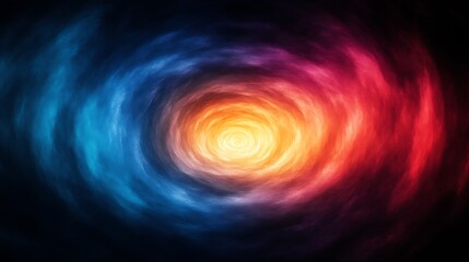 Colorful swirling vortex of light and smoke.