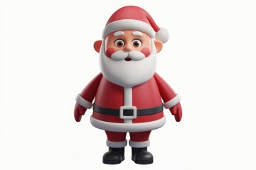 Fototapeta premium A 3D cartoon Santa Claus with a red suit and white beard.