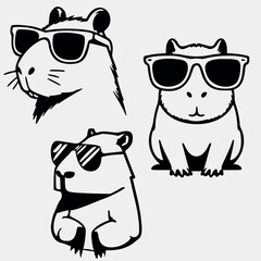 cool capybara wearing glasses