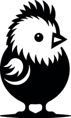 Chick vector black silhouette cricut design for T-shirt