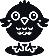 Chick vector black silhouette cricut design for T-shirt