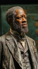 Naklejka premium Black history civil rights inspiration storytelling. An African American teacher discusses Harriet Tubman in a classroom setting.