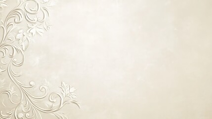 Elegant White Floral Design on Cream Background