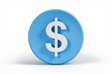 Obraz premium A white dollar sign on a blue circle