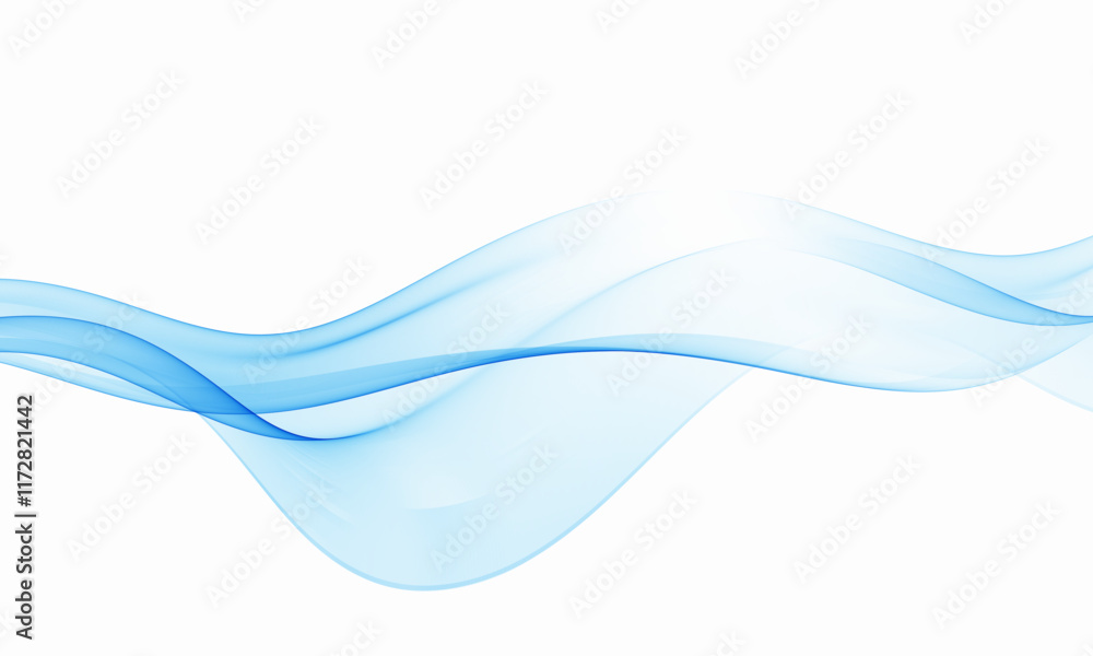 Canvas Prints blue transparent transparent smoky flow abstract wave , design element.