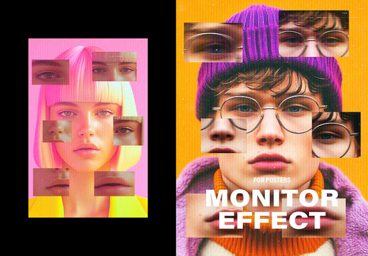 Error Screen Poster Photo Effect Mockup