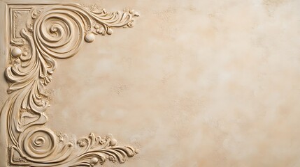 Elegant Beige Ornate Corner Design Background