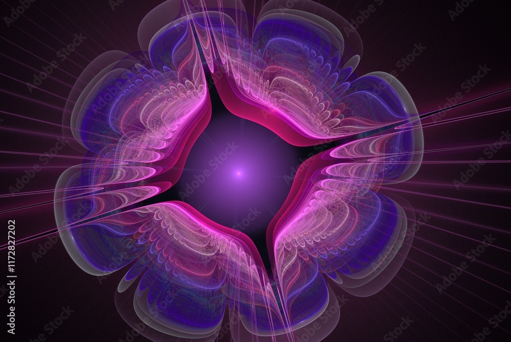 Poster computer generated fractal pattern and shape