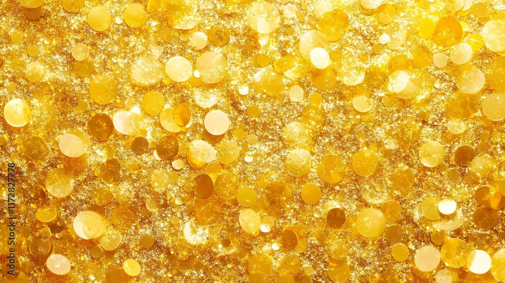 Aufkleber a vibrant abstract background featuring a multitude of shimmering gold confetti, creating a festive 