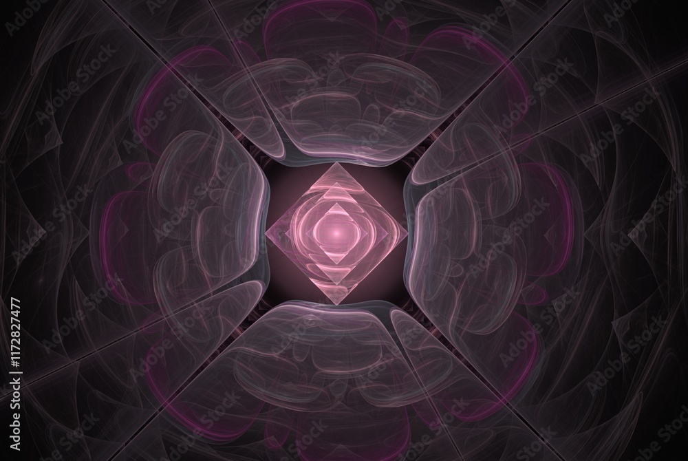 Poster computer generated fractal pattern and shape