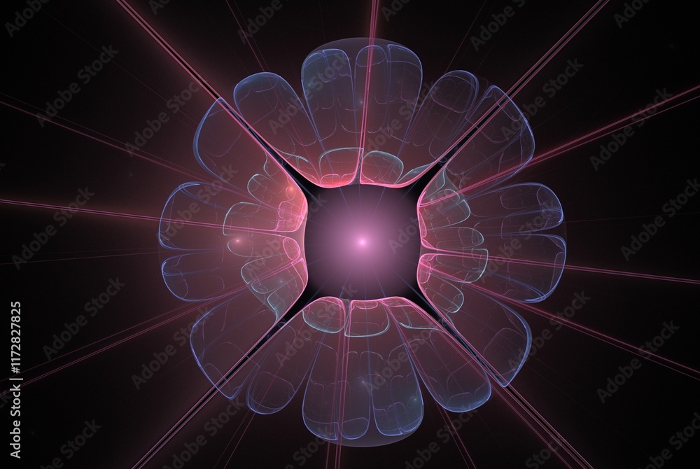 Poster computer generated fractal pattern and shape