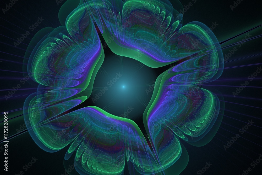 Poster computer generated fractal pattern and shape