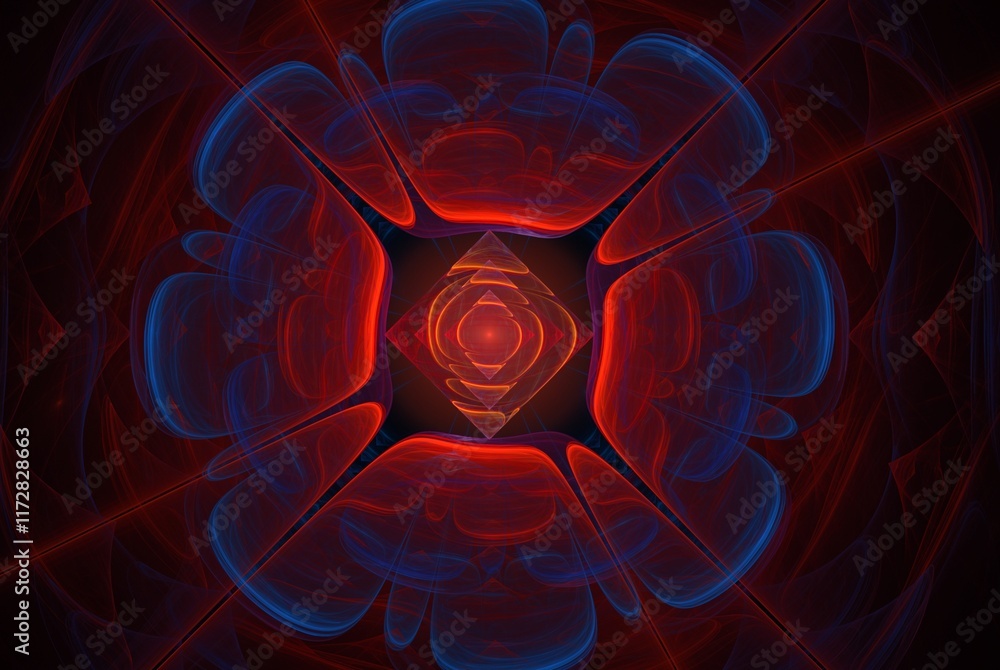 Poster computer generated fractal pattern and shape