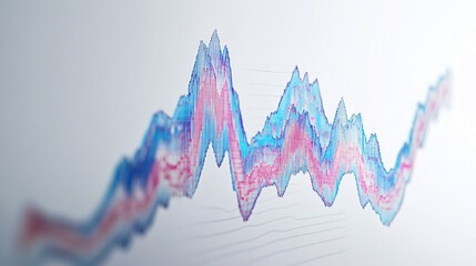Dynamic financial graph showcasing fluctuating market trends in vibrant colors.