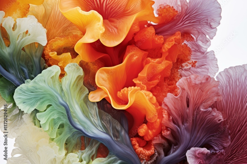 Poster intricate floral pattern showcasing a spectrum of colors, creating a vibrant and captivating abstrac