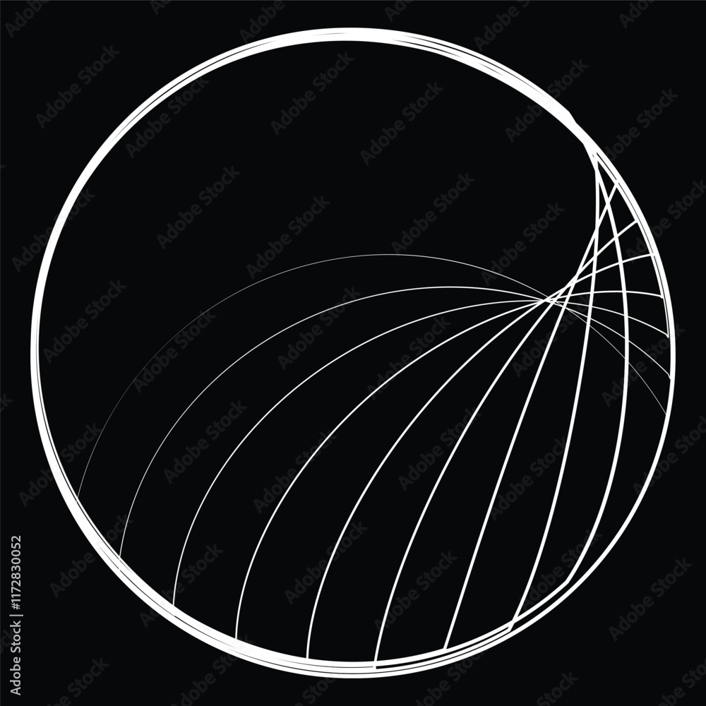 Poster lines in circle form . rotate rounded shape vector illustration .rotating circles form a ring.rotati