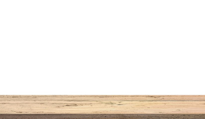 empty beige travertine marble table top in foreground isolated on background with clipping path. counter bar foreground can be used for display or montage products.
