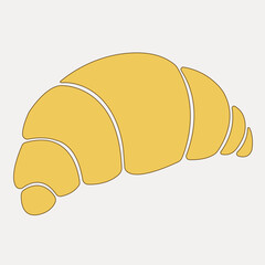 isolated flat style croissant on white background