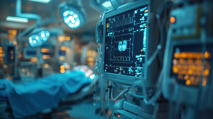 A surgery room featuring an anesthesiologist preparing a patient for surgery