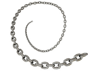 Dynamic Chain Link: 3D render of a chain link with a dynamic, flowing motion, perfect for design projects.