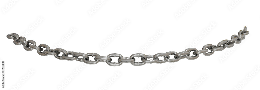 Poster metallic chain wave: 3d render of a metallic chain forming a graceful wave, perfect for design proje