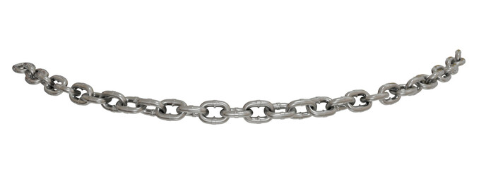 Metallic Chain Wave: 3D render of a metallic chain forming a graceful wave, perfect for design projects.