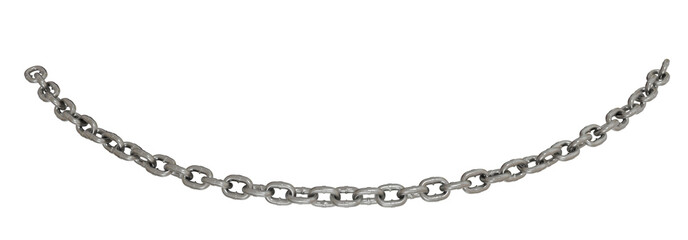 Dynamic Metal Chain: 3D render of a dynamic, waving metal chain, perfect for design projects.