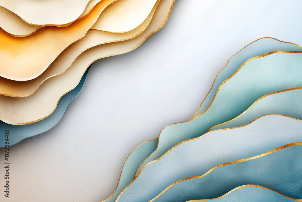 Aufkleber elegant abstract wave patterns with soft colors and textured details for art and design use