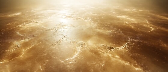 Naklejka premium Golden planet surface, sunlit landscape.