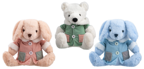 stuffed toys made of artificial fur, insulated on a white background