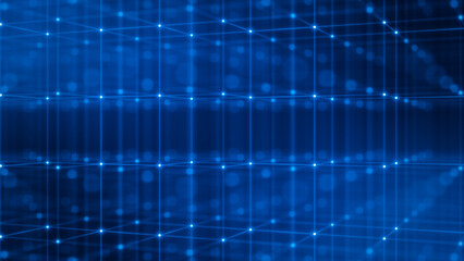 3D Grid Representing Internet and Technology