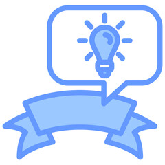 Slogan Icon Line Blue Style