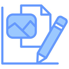 Obraz premium Brand Guidelines Icon Line Blue Style