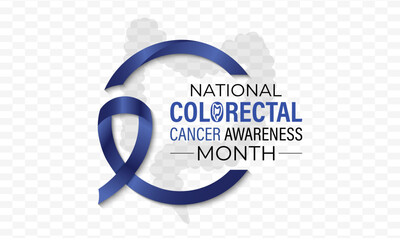 A vector illustration of Colorectal Cancer Awareness Month, observed every March. Design for banner, cards, prints, social media, poster, flyer and background design template.