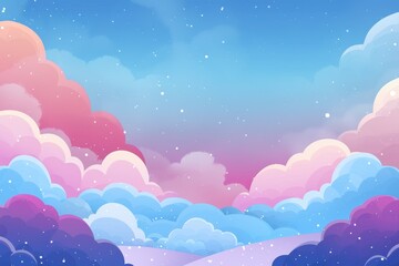 Abstract Pastel Cloudscape with White Specks