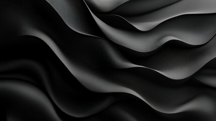 Obraz premium Abstract black waves create a smooth, flowing texture with depth and dimension.