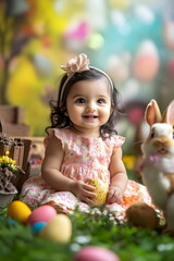 little girl in easter