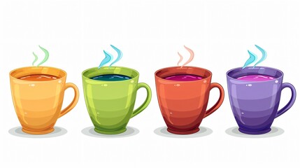 Colorful Mugs for Hot Drinks Concept - Professional Quality Image Collection