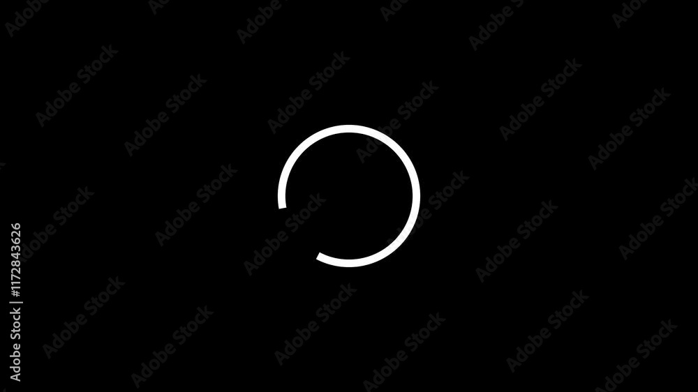 Poster loading animation. loading circle icon on black background 4k video