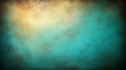 Abstract teal and gold textured background.