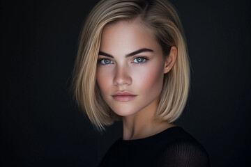 Fototapeta premium Beautiful skin woman face, healthy beauty skincare and cosmetics for adverstising. Generative Ai. 