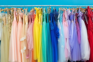 ladies evening dresses of different colors