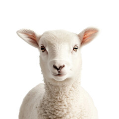 Fototapeta premium a lamb looking at the camera on a white background