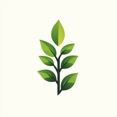 Obraz premium Stylized Green Plant With Multiple Leaves And Stem